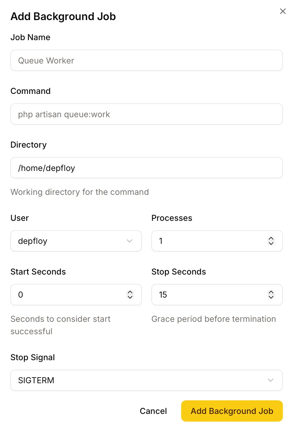 Add background job