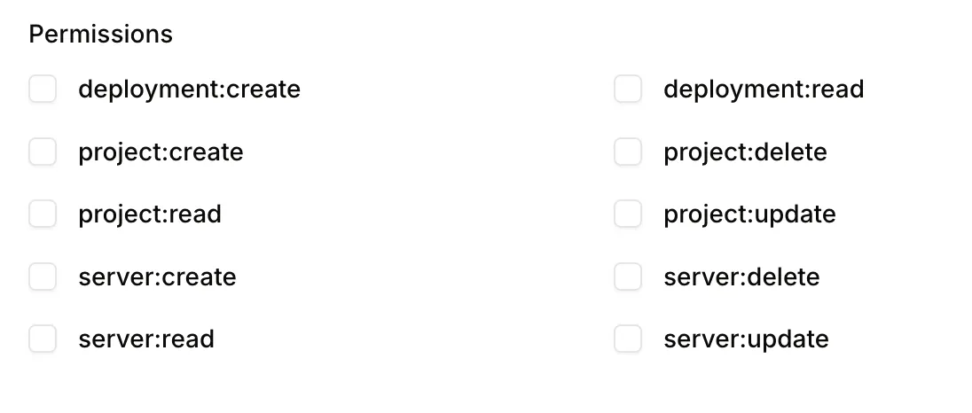 API token permissions