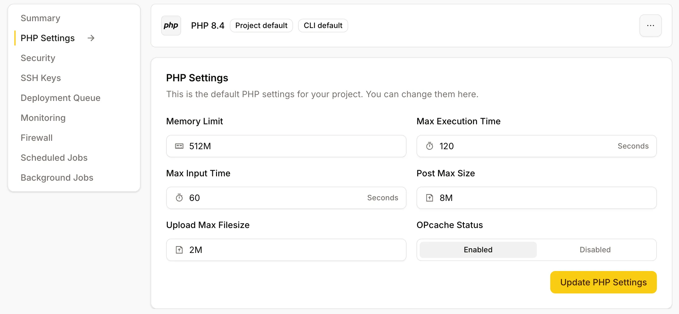 PHP Configuration